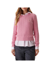 TOMMY JEANS 2USCITA Pullover Tommy Hilfiger slim fit in maglia intrecciata Rosa Rosa